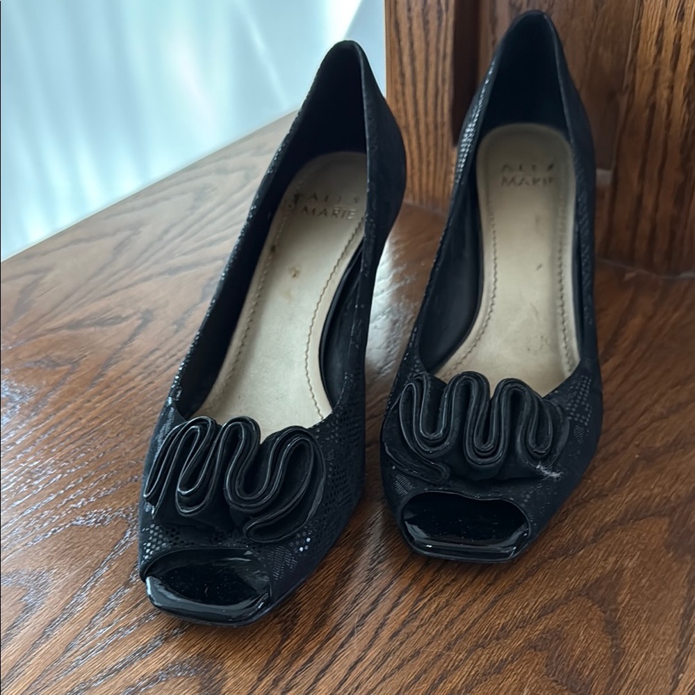 Black Peep Toe Heels